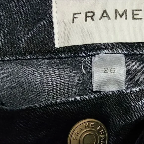 FRAME Le Grand Garcon frayed denim shorts - Picture 6 of 8